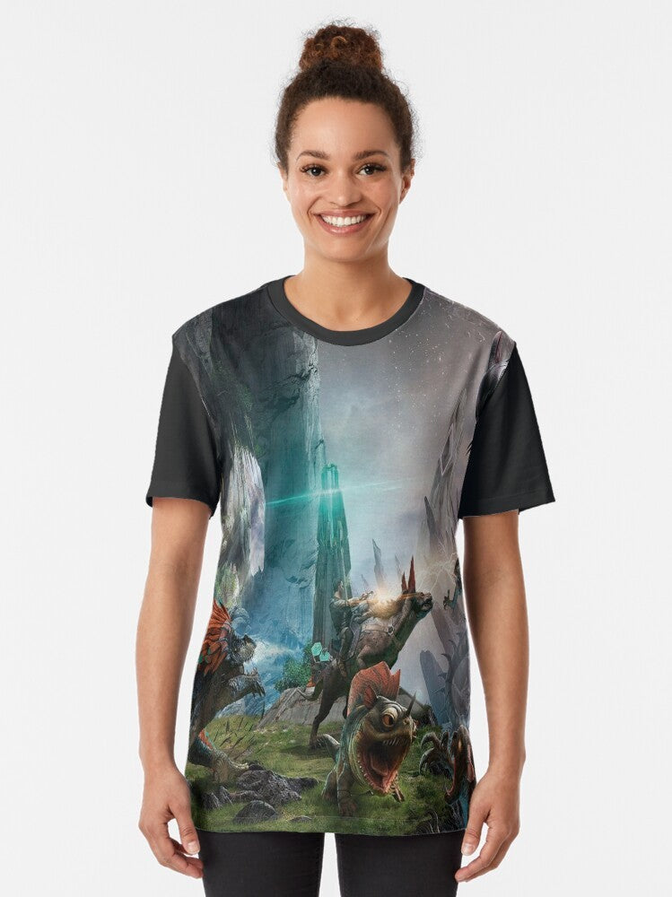 Ark Survival Evolved Dino Fight Graphic T-Shirt - Women