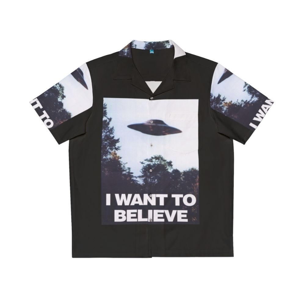 Paranormal Hawaiian Shirt with X-Files "I Want to Believe" design