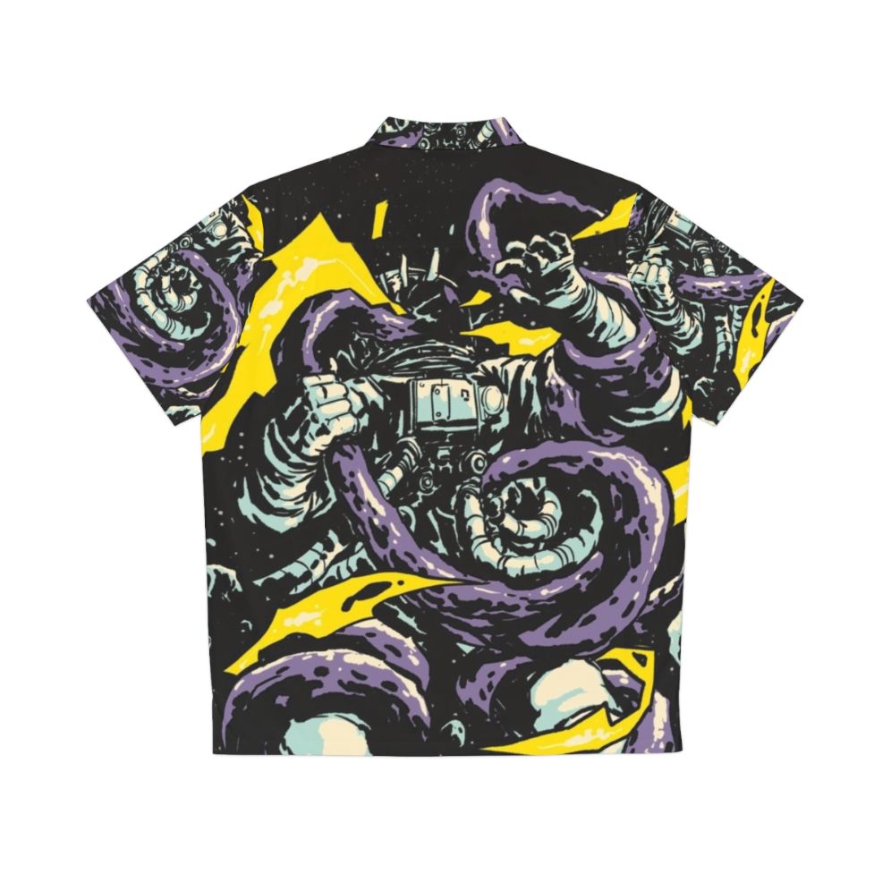 Interstellar Space Trap Hawaiian Shirt with Astronaut, Tentacles, and Alien Creature - Back