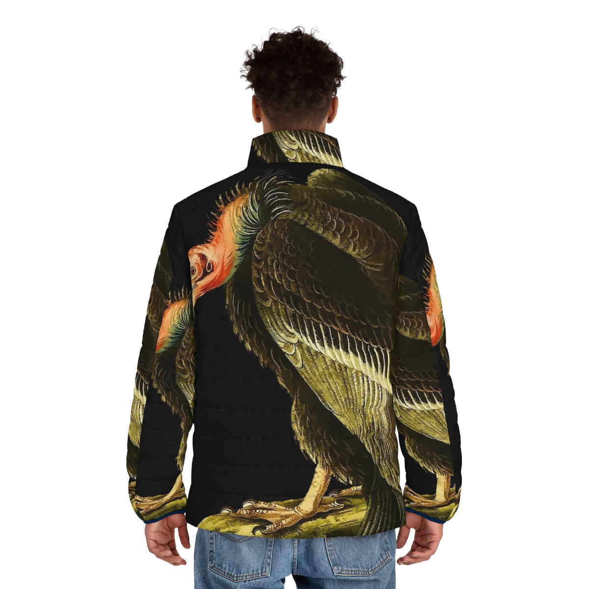 Vintage California Dreamin' puffer jacket with psychedelic music-inspired graphics - men back