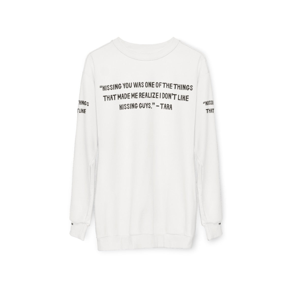 Heartstopper Gang Sweatshirt with Heartstopper Quotes and Characters - hanging