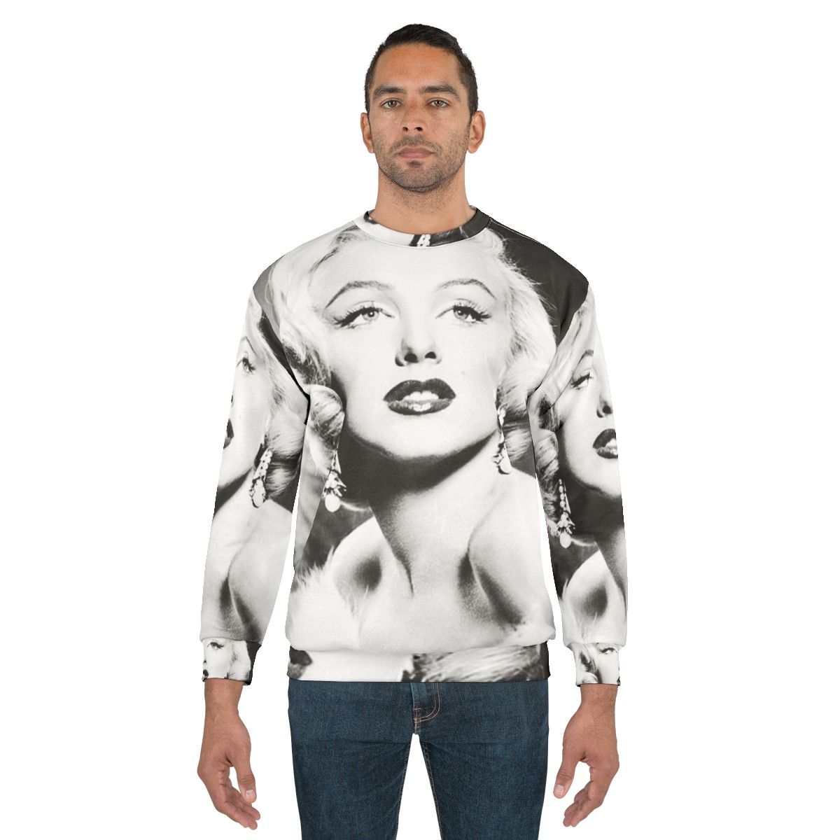 Vintage Marilyn Monroe Black and White Portrait Sweatshirt - men