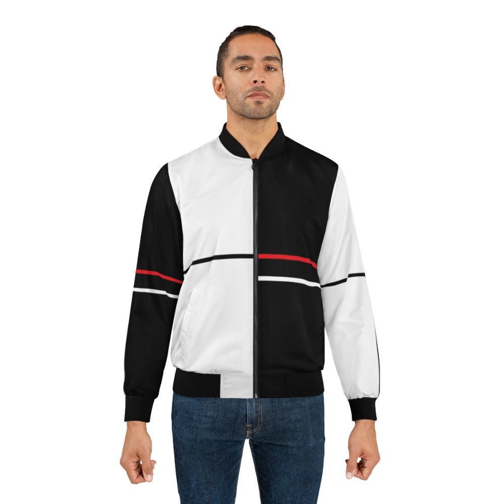 MONO Minimalist Bomber Jacket with Abstract Geometric Design for Danganronpa Fans - Lifestyle