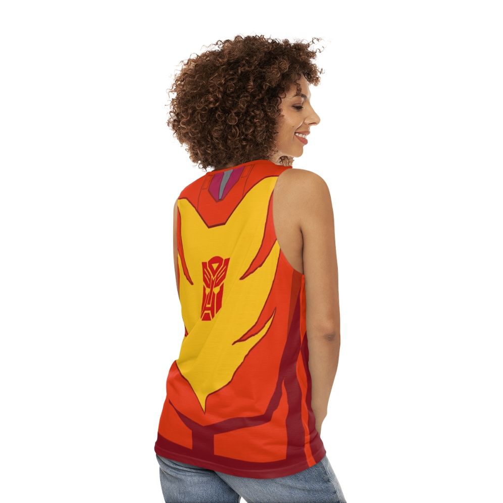 Transformers G1 Hot Rod Flames Unisex Tank Top - women back