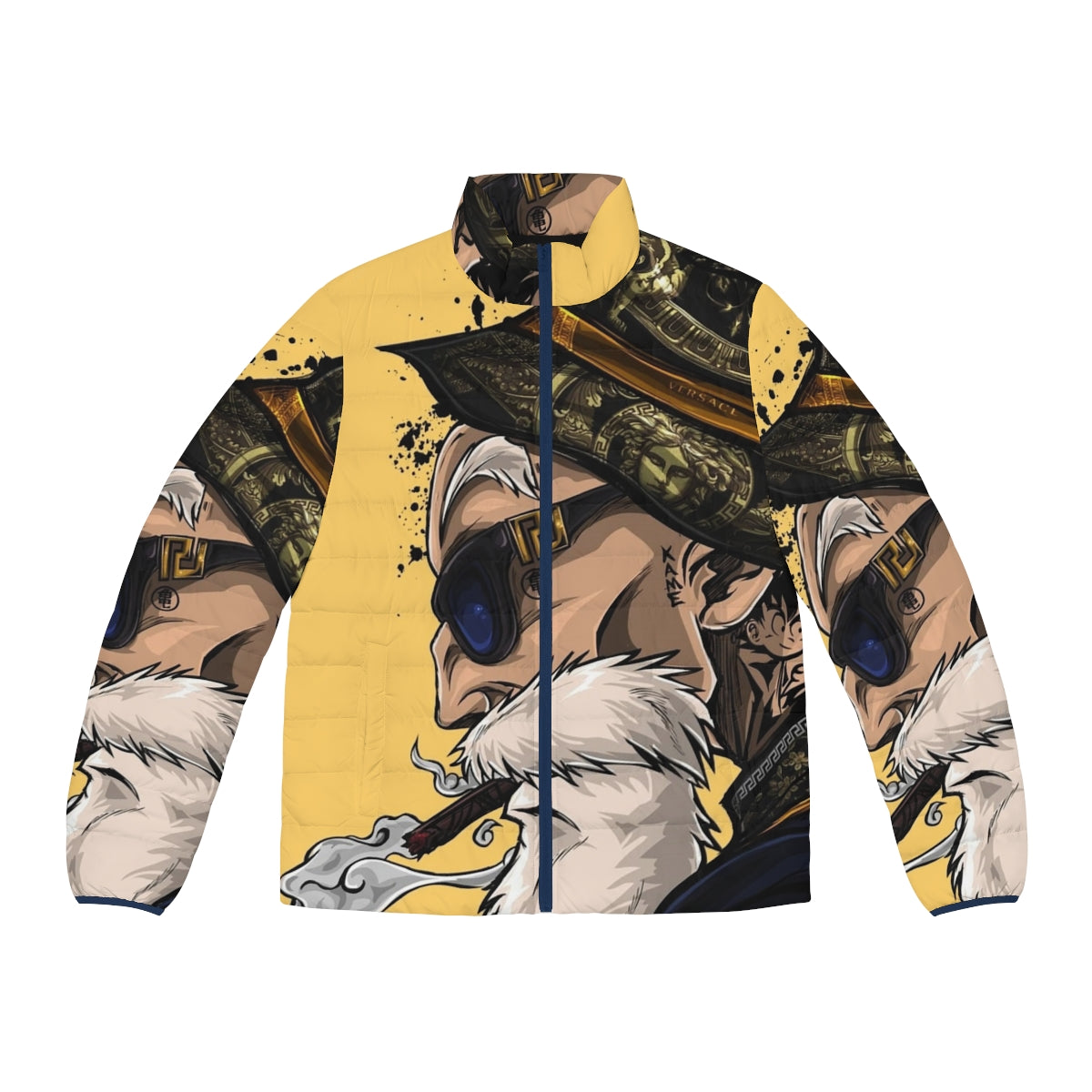 Master Roshi Dragon Ball Z Puffer Jacket featuring the iconic character from the anime series