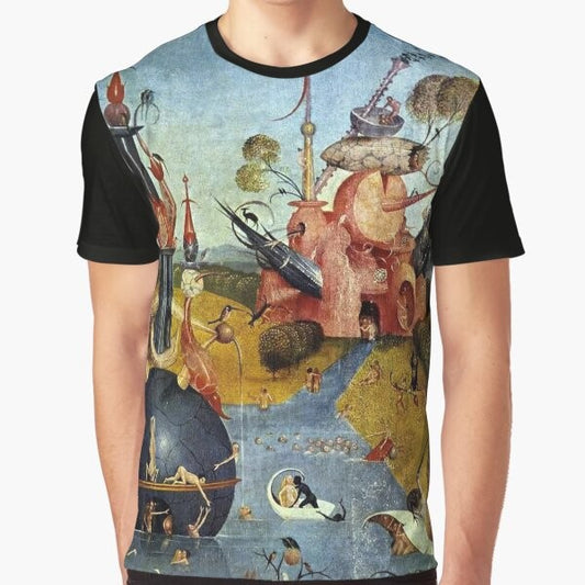 Hieronymus Bosch fantasy graphic t-shirt with vintage style