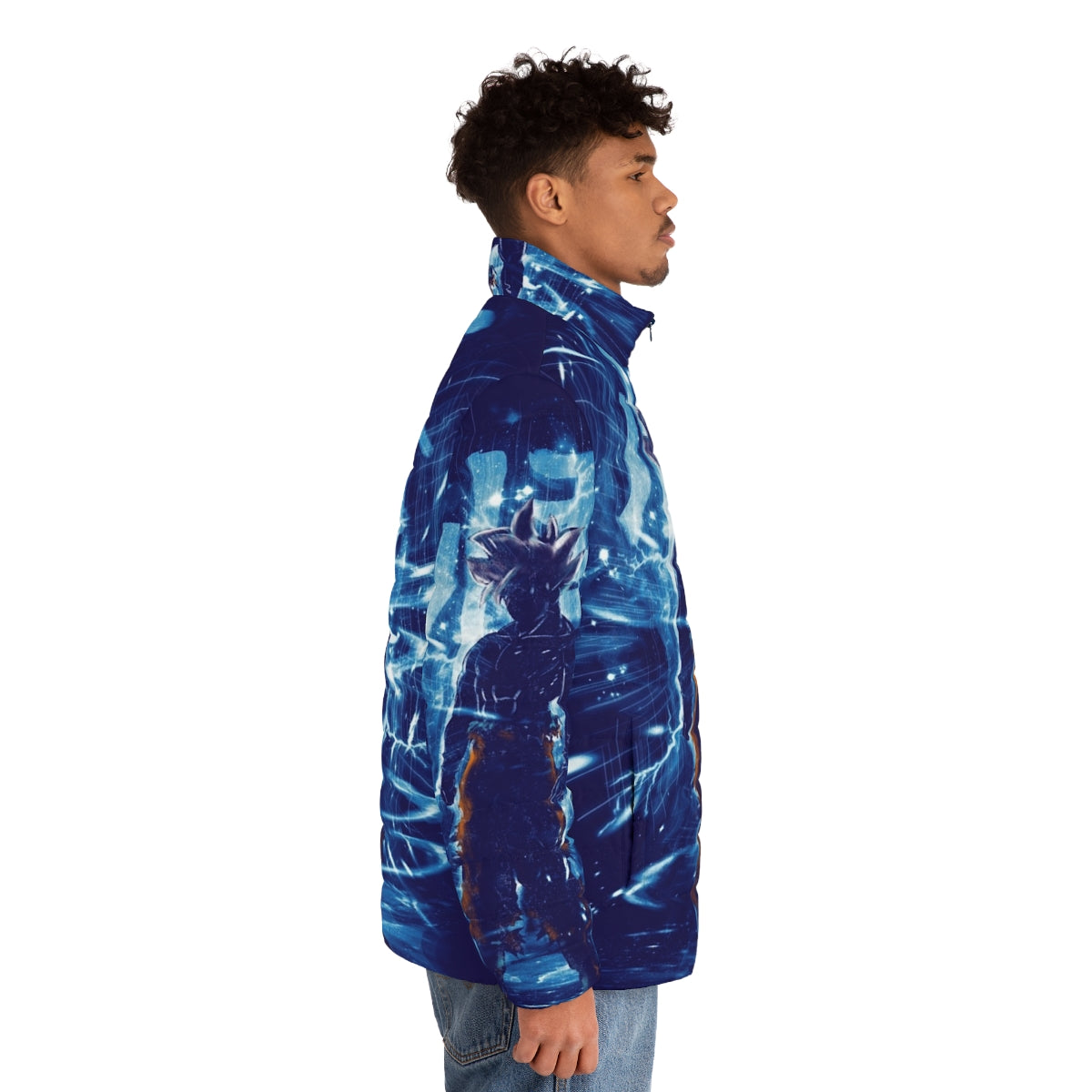 Goku Ultra Instinct Anime Puffer Jacket - men side right