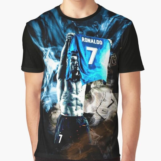 Cristiano Ronaldo Football Jersey | Sports T-Shirt Featuring Ronaldo's Iconic Number and Silhouette