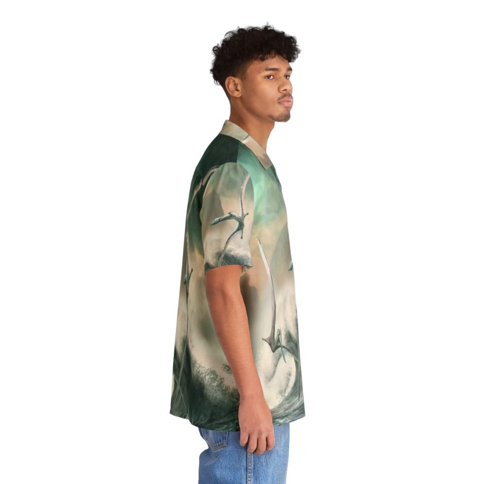 Cimoliopterus Hawaiian Shirt featuring a prehistoric reptile palaeoart design - People Pight