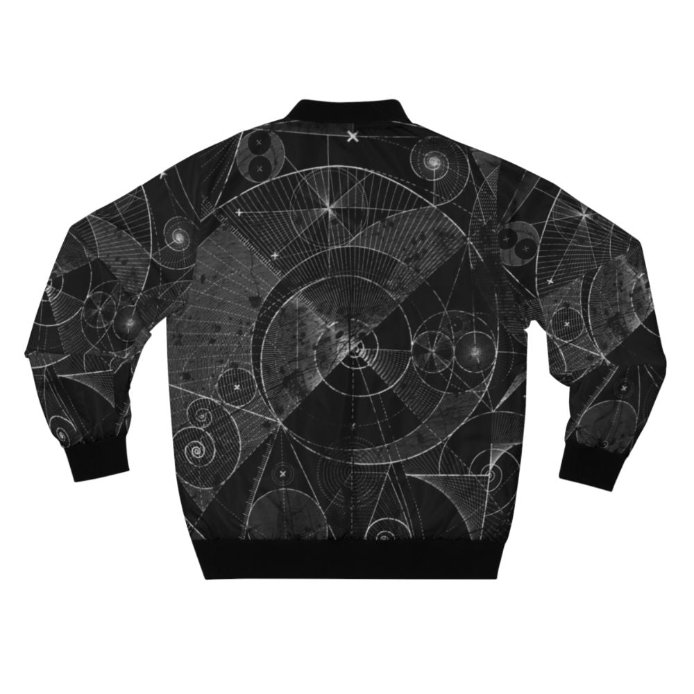 Bomber jacket with golden ratio spiral and fibonacci sequence design - Back