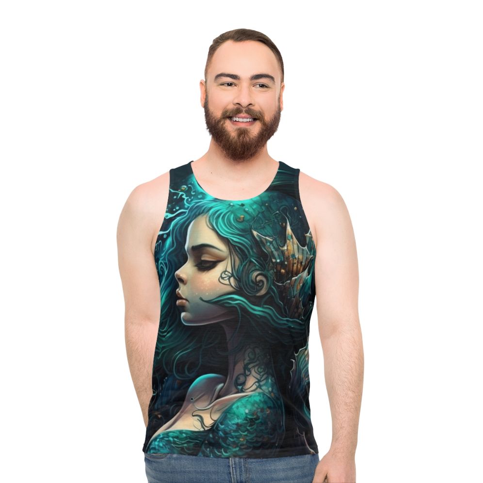 Unisex tank top featuring mythical sea creatures design - men