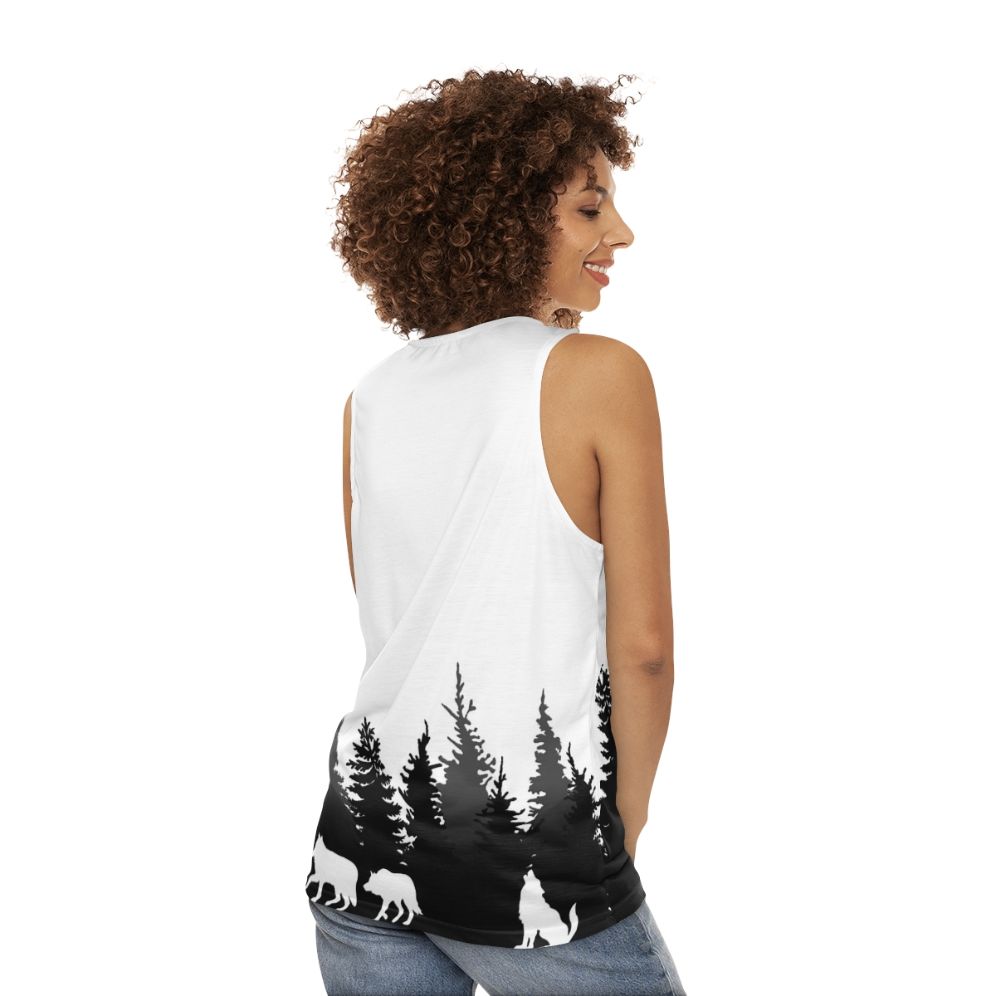 Wolves Unisex Nature Inspired Tank Top - women back