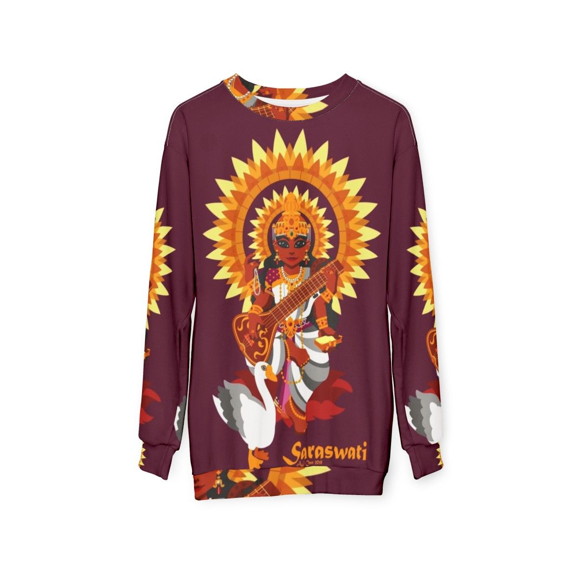 Saraswati Goddess Sweatshirt - hanging