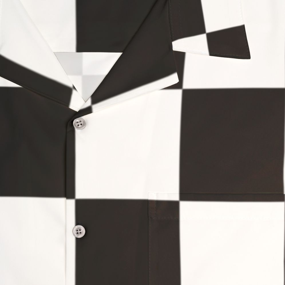 Checkered flag pattern hawaiian shirt for race car fans - Detail