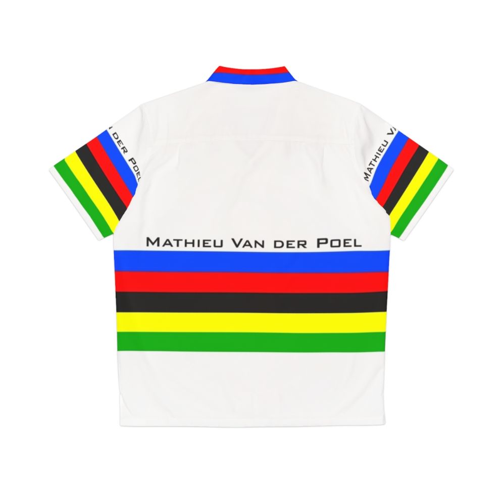 Mathieu Van Der Poel wearing a Hawaiian cycling jersey - Back