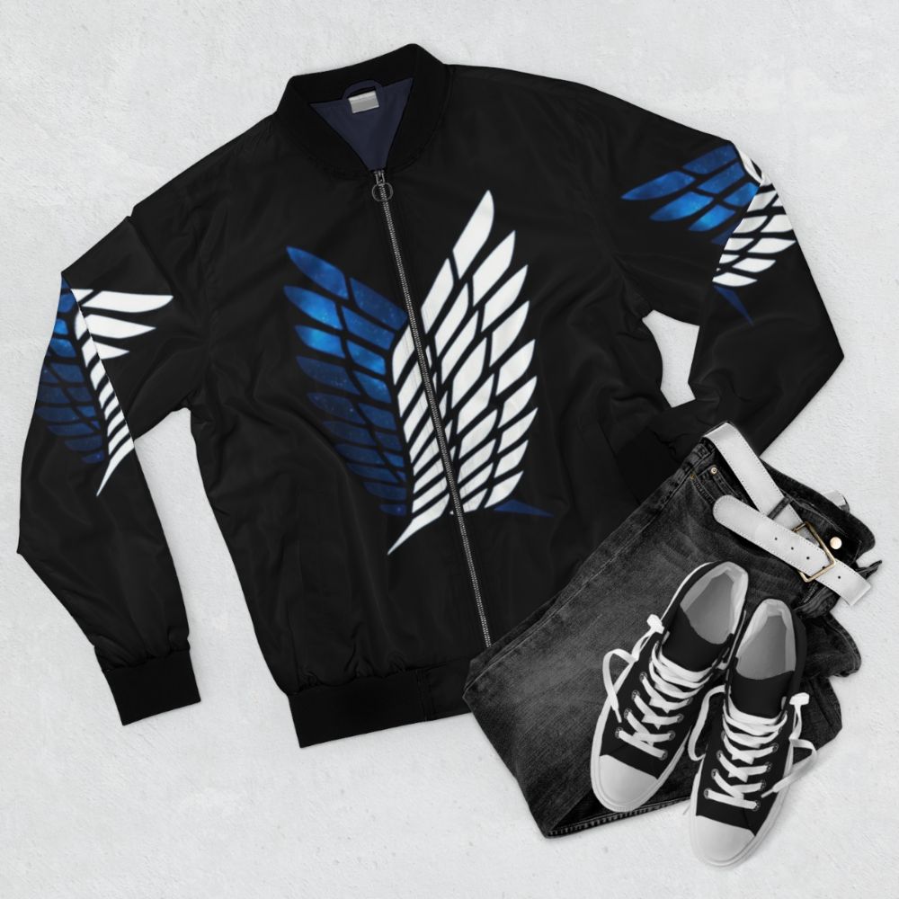 Attack on Titan (AOT) Anime Themed Bomber Jacket - Flat lay