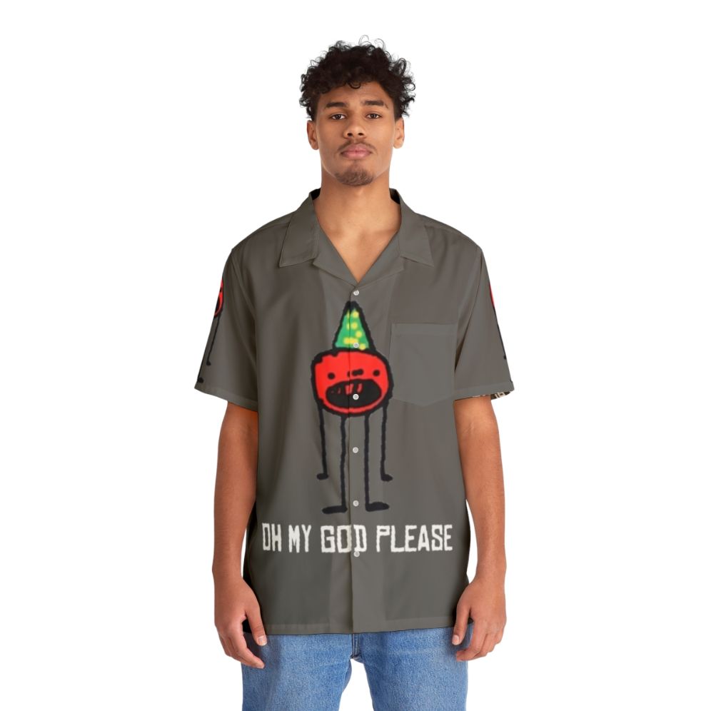 Callmecarson inspired "Oh My God Please" Hawaiian shirt for gaming and meme enthusiasts - People Front