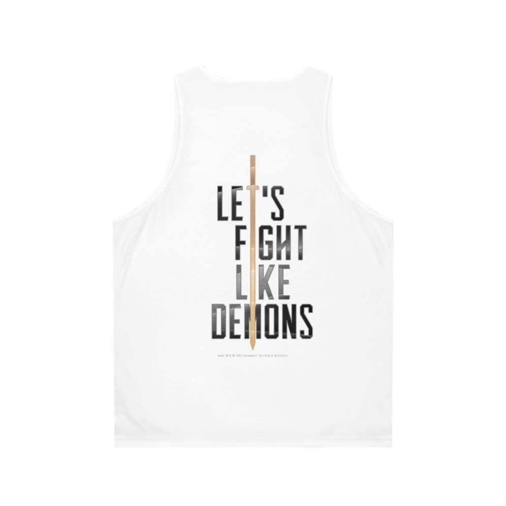 Dune inspired unisex tank top with demons fighting design - Back