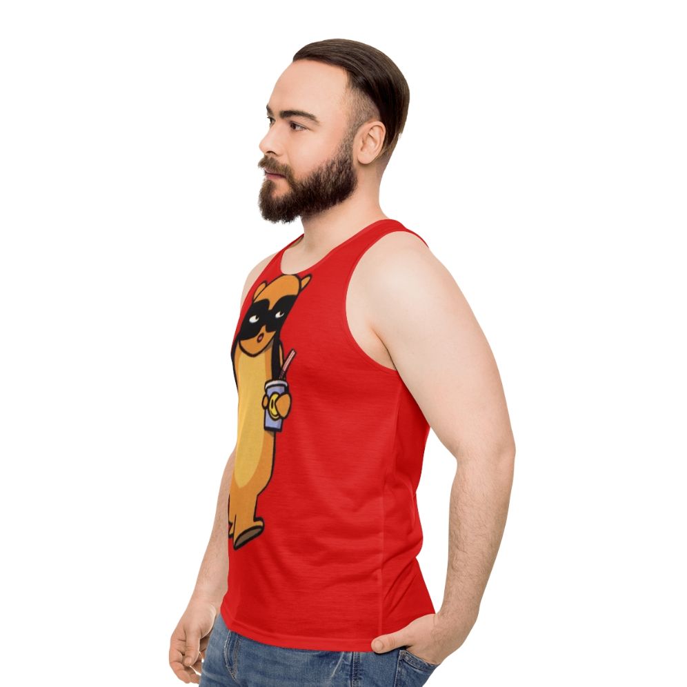 Unisex tank top with radiator graphic for music lovers - men side