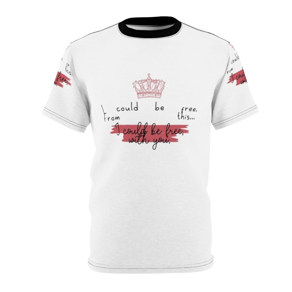 Minimalist t-shirt design featuring line art of Prince Wilhelm and Simon Eriksson from the Netflix series Young Royals