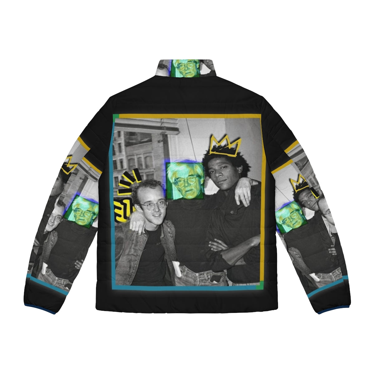 Vibrant puffer jacket with Andy Warhol-inspired photo print - Back