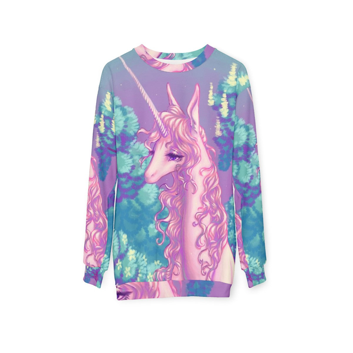 The Last Unicorn Forest Sweatshirt - Retro 80s Unicorn Apparel - hanging