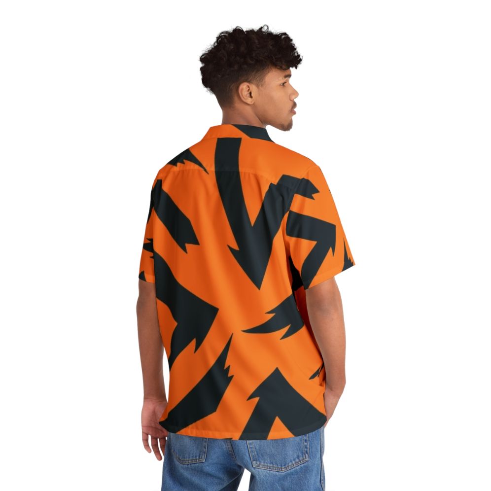 Arcanine pattern Hawaiian shirt - Flat lay