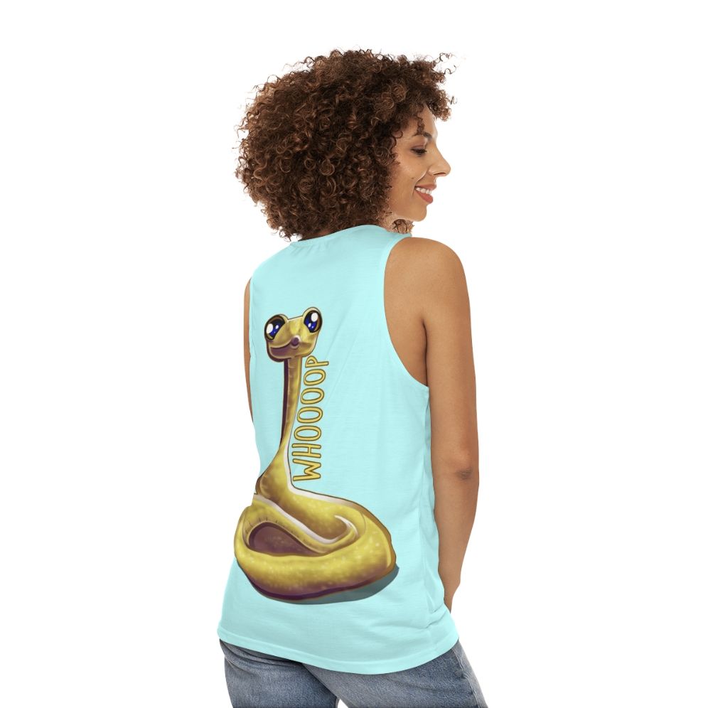 Whooping snake unisex tank top - women back