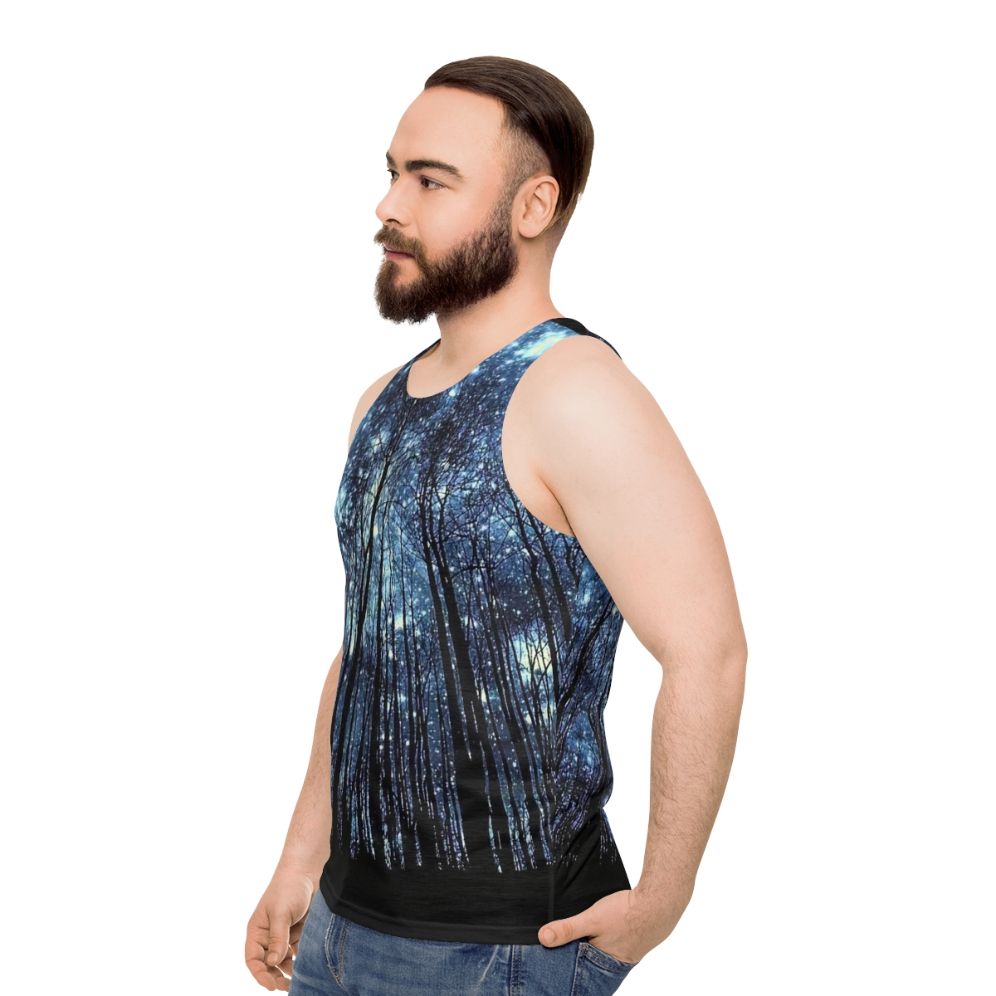 Galaxy and stars unisex tank top - men side