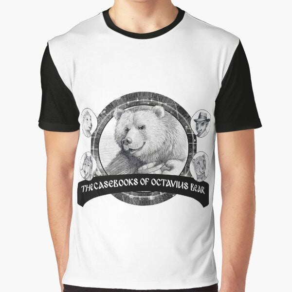 Casebooks of Octavius Bear Graphic T-Shirt featuring a stylized image of Octavius Bear