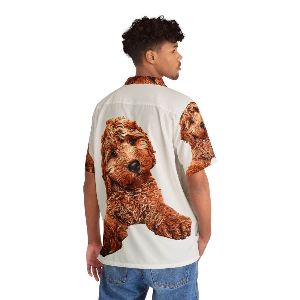 Cavapoo Labradoodle Goldendoodle dog wearing a Hawaiian shirt - People Back