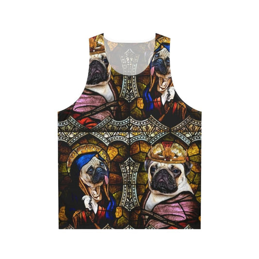 Unisex pug stained glass tank top