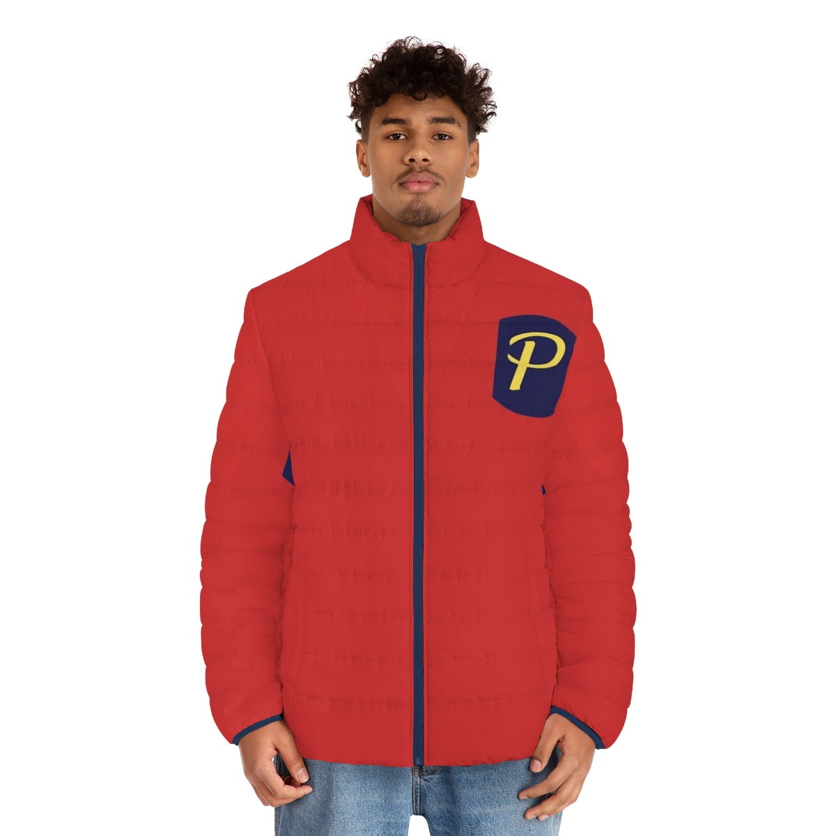 "Drake & Josh" inspired puffer jacket with a nostalgic 90s Nickelodeon TV show design - men front