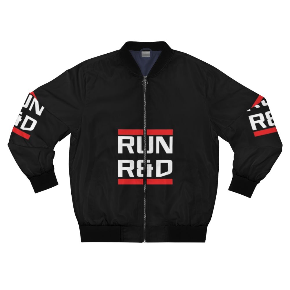 Cyberpunk-inspired Netrunner R&D bomber jacket for tech enthusiasts