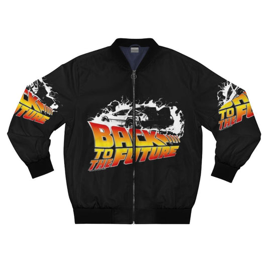 Back to the Future DeLorean Stencil Fan Art Bomber Jacket