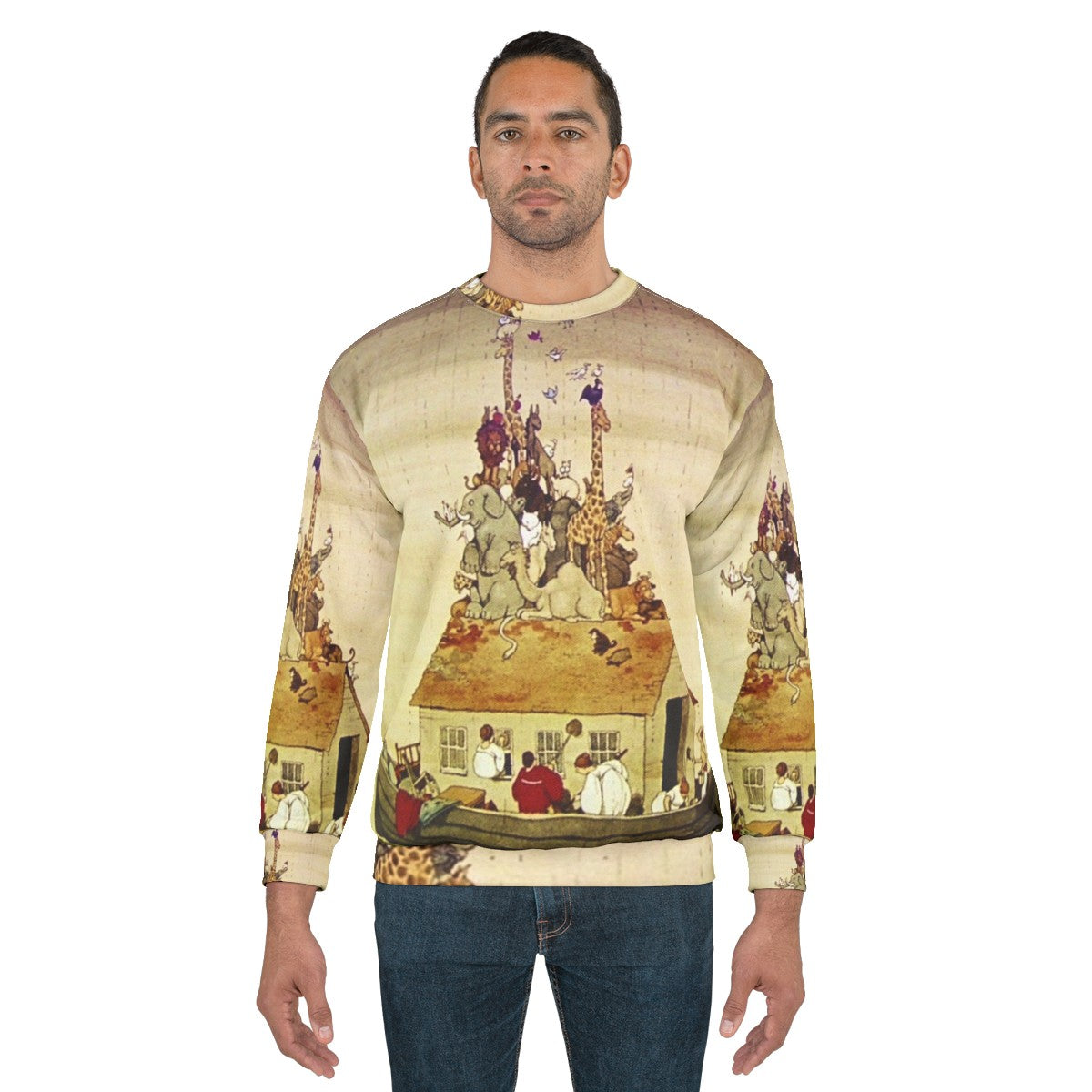 W Heath Robinson Noah's Ark Fantasy Art Sweatshirt - men