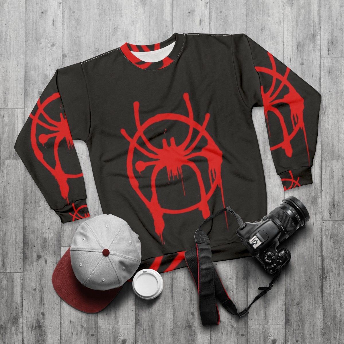 Miles Morales Spider-Man Logo Sweatshirt - flat lay