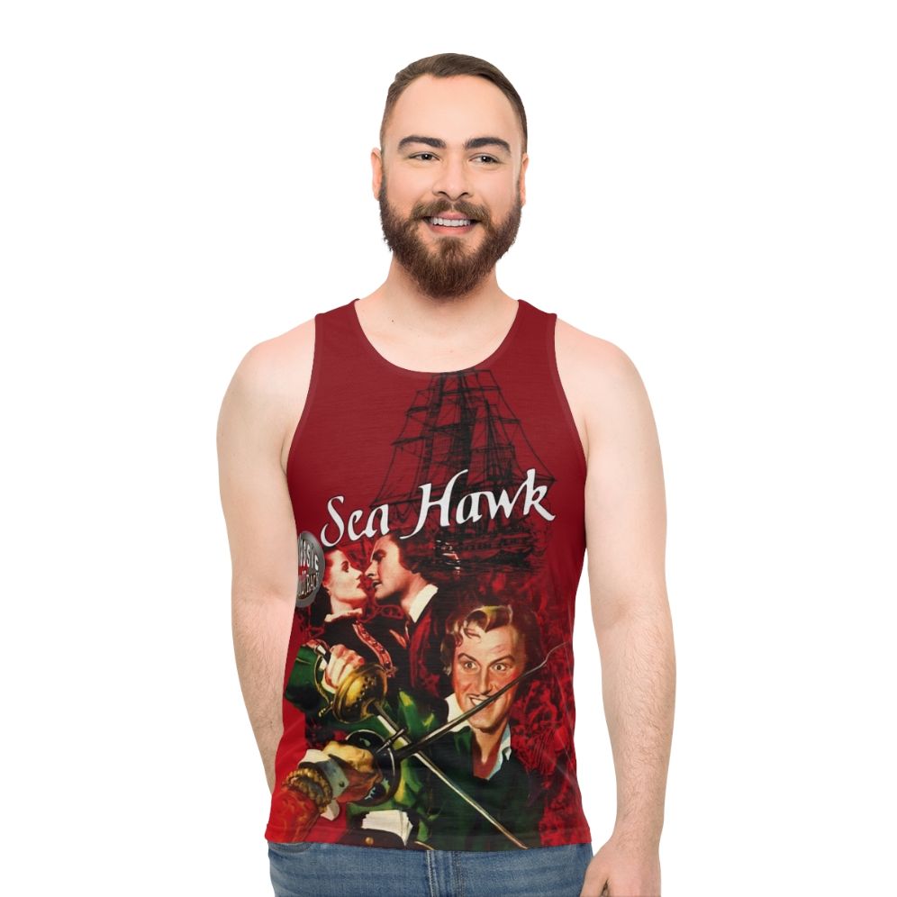 Unisex tank top with pirate-inspired design - men