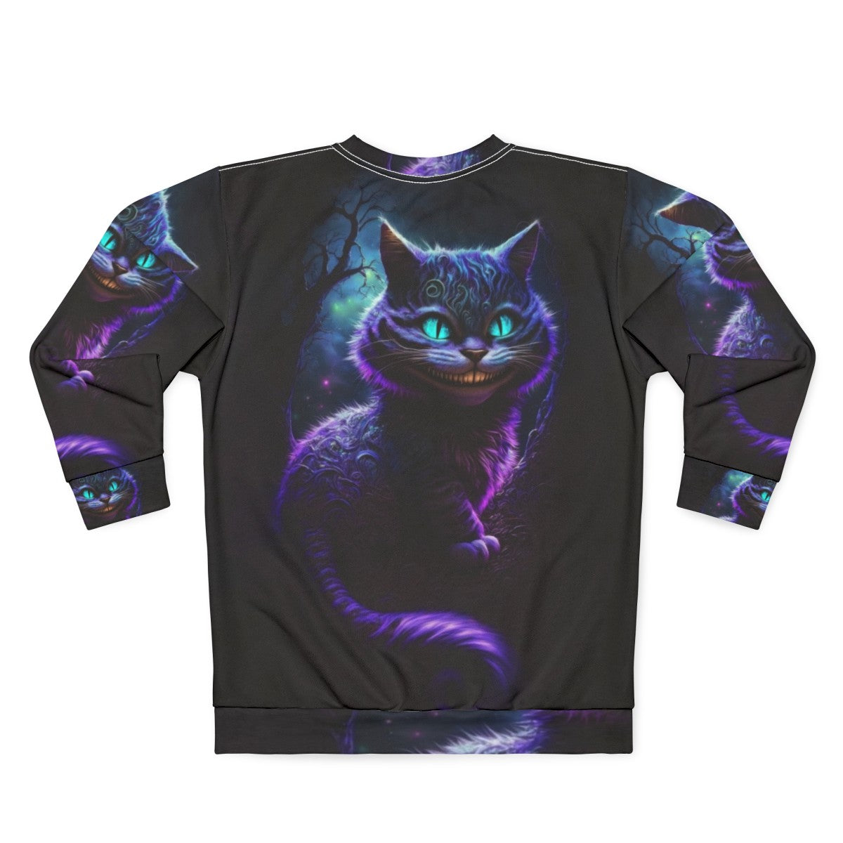 Cheshire Cat Sweatshirt 2 - Abstract, Exotic Alice in Wonderland Inspired Graphic Sweatshirt - Back