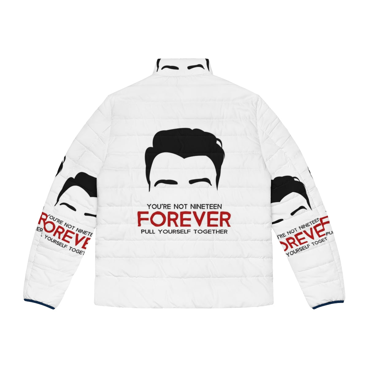 Courteeners "You're Not 19 Forever" Puffer Jacket with Minimalist Album Artwork Design - Back