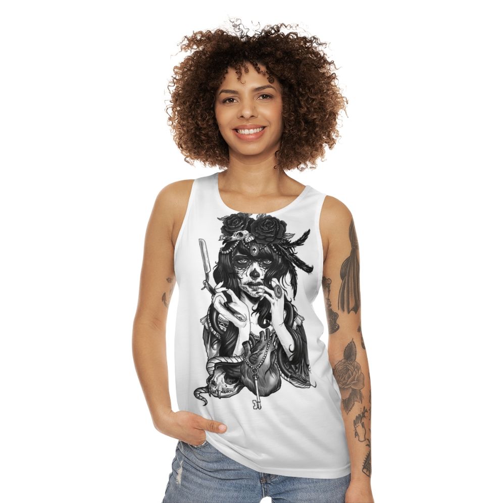 Dia de los Muertos Sugar Skull Unisex Tank Top - women