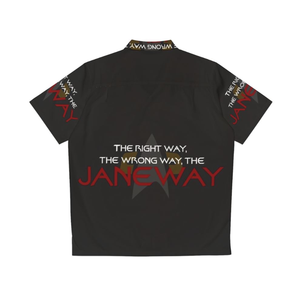 Captain Janeway Hawaiian-Style Shirt for Star Trek Voyager Fans - Back