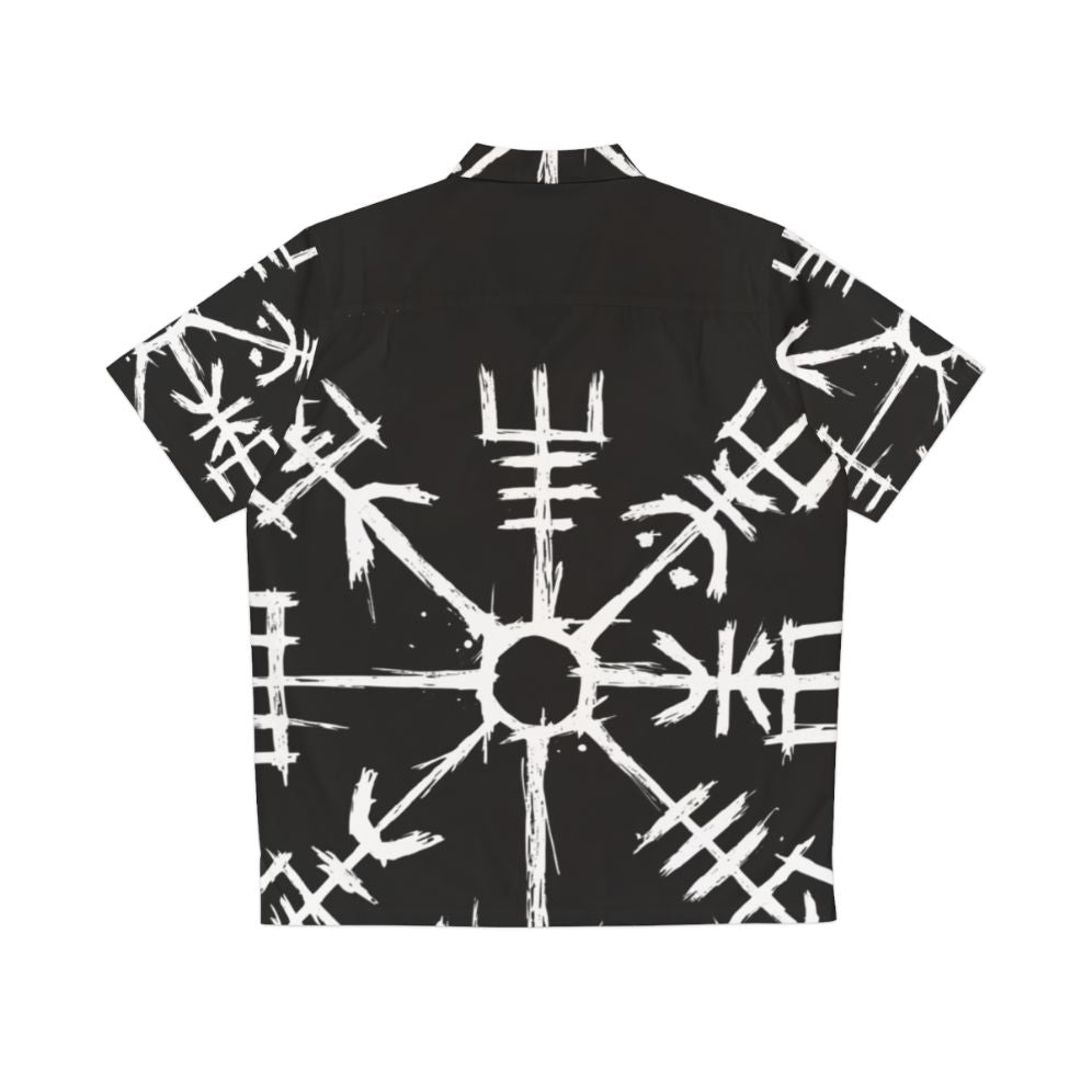 Vegvisir Symbol Hawaiian Shirt with Viking Compass - Back