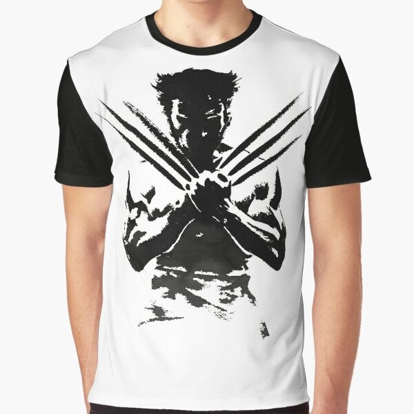 Claws Graphic T-Shirt featuring a dark, wolf-inspired design with Marvel's Wolverine character