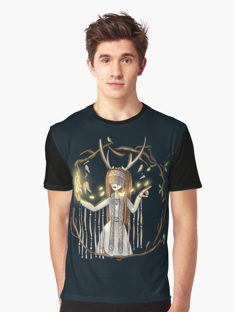 Heilung music-inspired graphic t-shirt with viking, celtic, and fantasy elements - Men