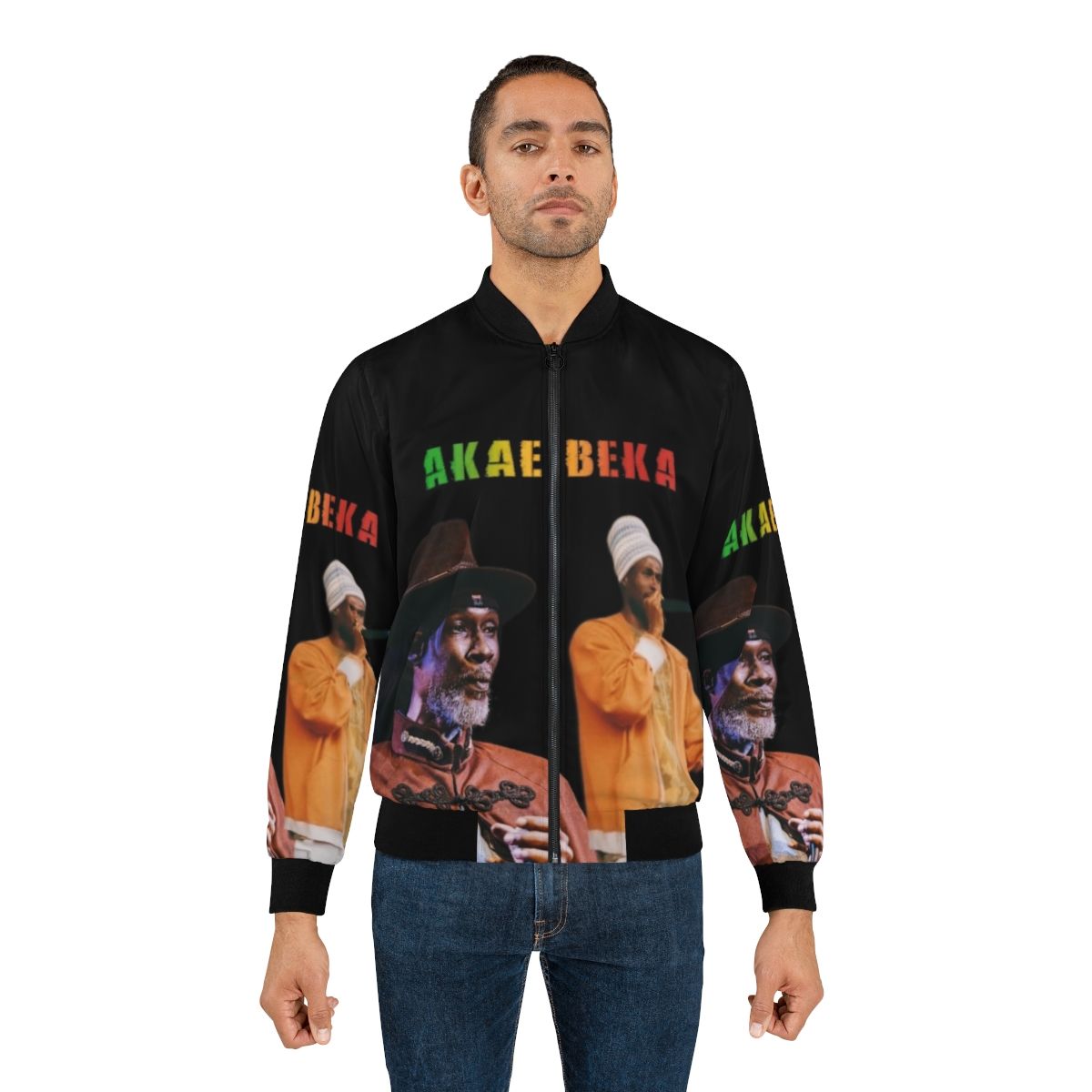 Akae Got Midnite Reggae Bomber Jacket, a stylish and versatile outerwear piece for reggae and Rastafarian fans. - Lifestyle