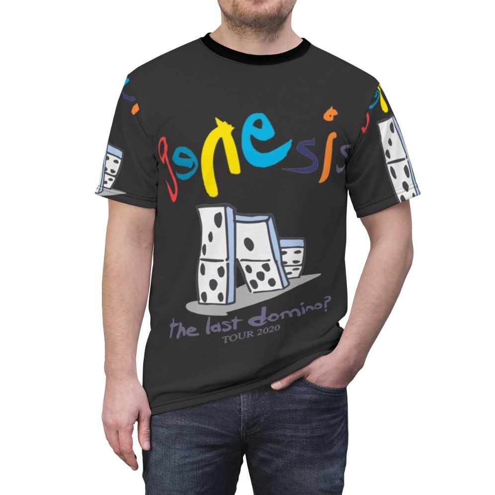 Graphic t-shirt with a playful design featuring a reference to the band Genesis - men front