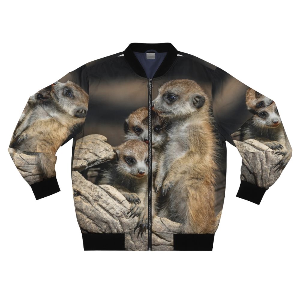 Meerkat Manor Bomber Jacket featuring meerkats in the Australian bush