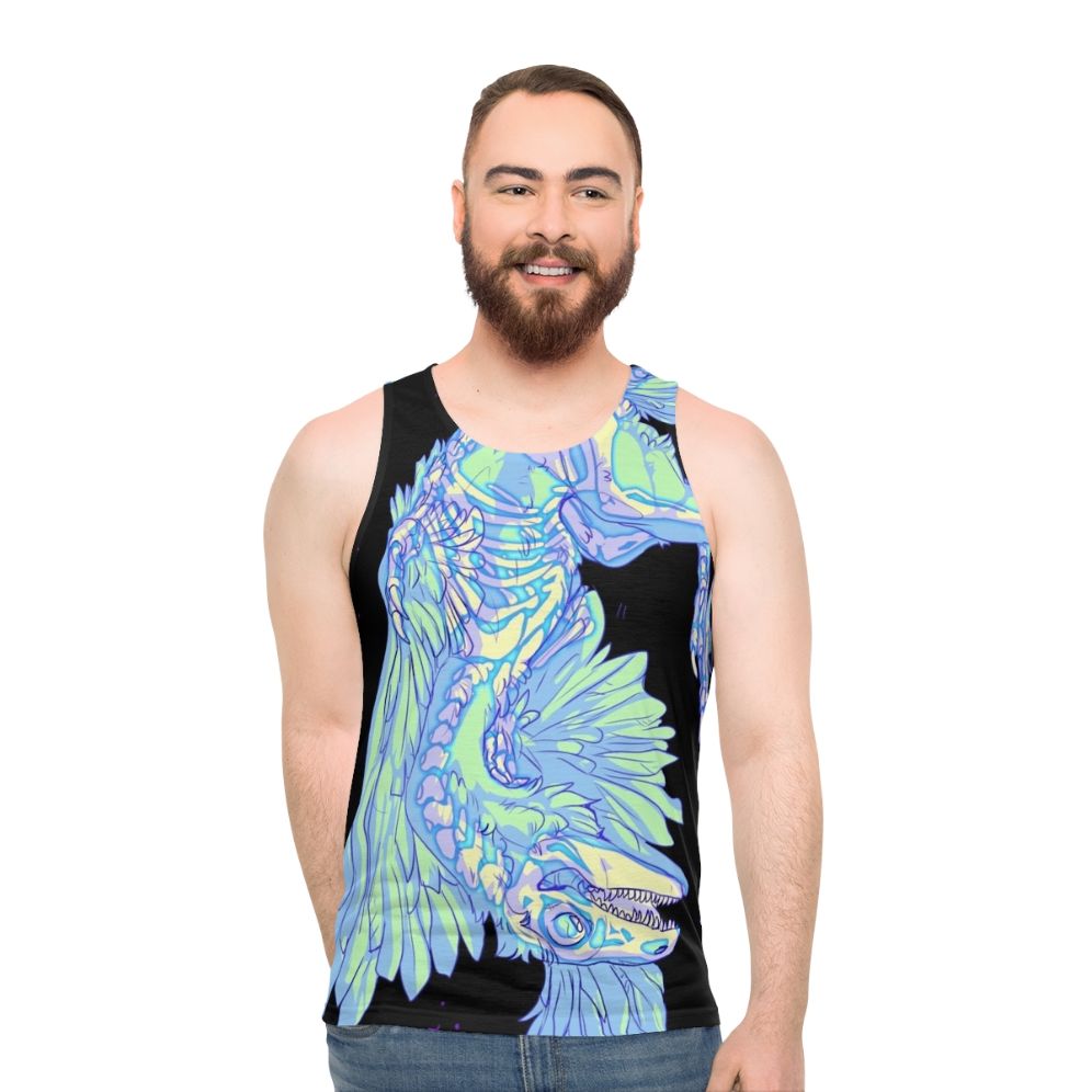 Archaeopteryx dinosaur glow-in-the-dark unisex tank top - men