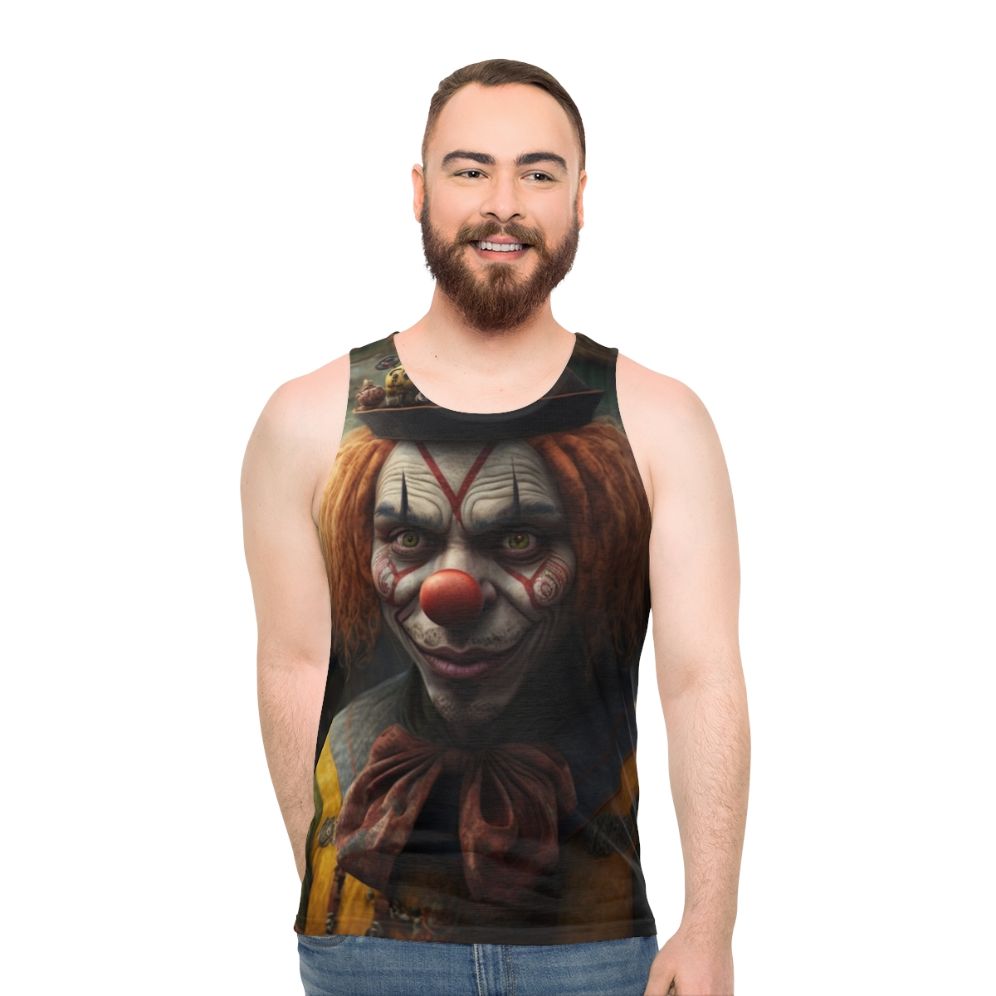 Unisex clown tank top with clown characters - men